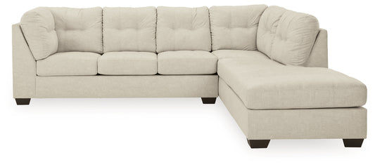 Haines Furniture Outlet - Ashley Furniture - Falkirk Sectional - LAF 2-Piece Sectional with Chaise / Parchment - 80806S2