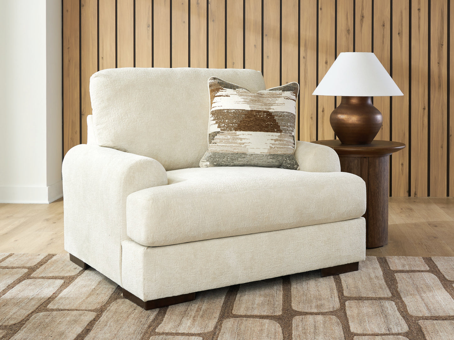 Haines Furniture Outlet - Ashley Furniture - Jayne Park Living Room - Chair and a Half / Sand - PC8150623