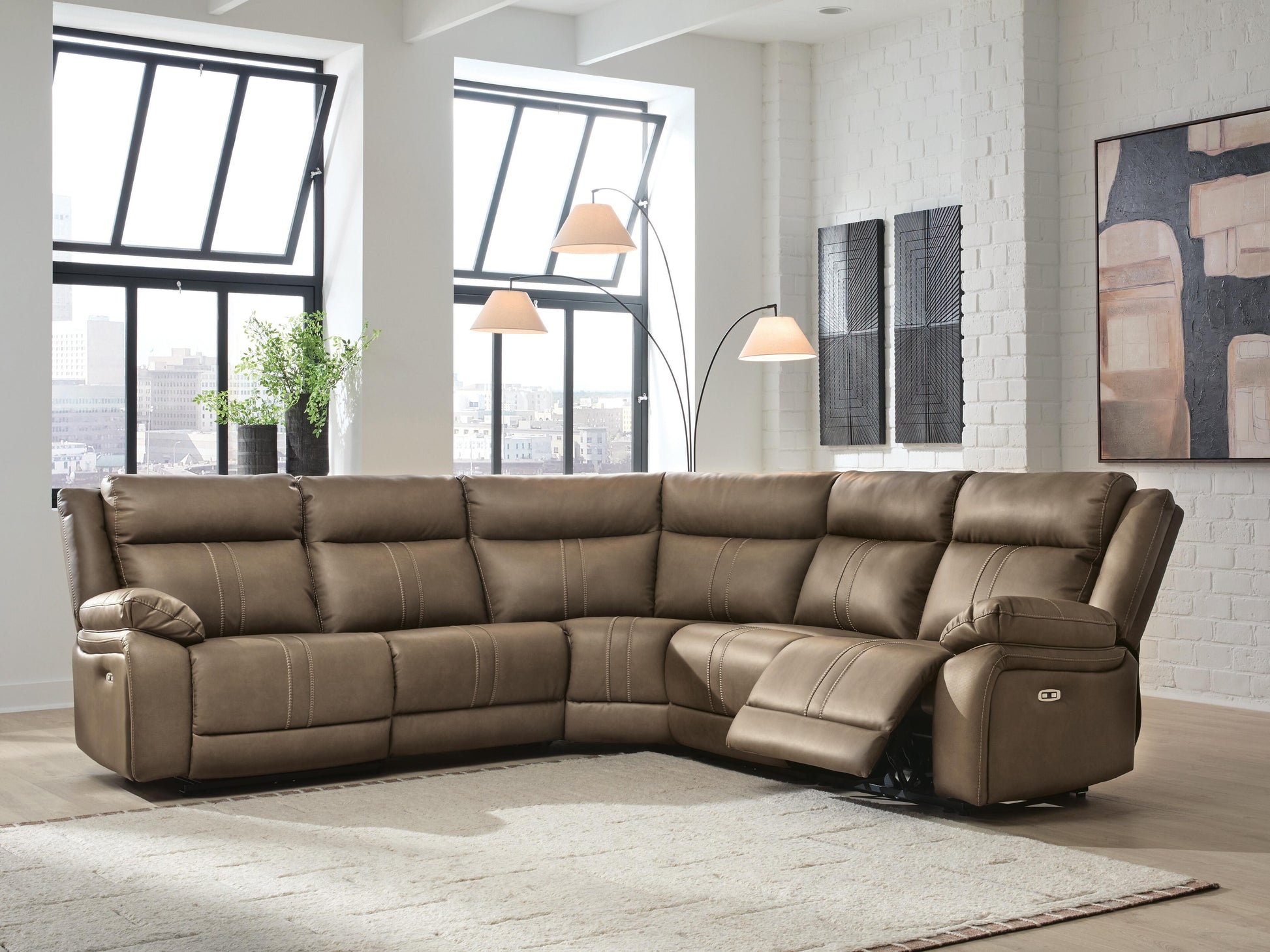 Haines Furniture Outlet - Ashley Furniture - Max-Momentum Sectional - 5-Piece Power Reclining Sectional - PC82305S4