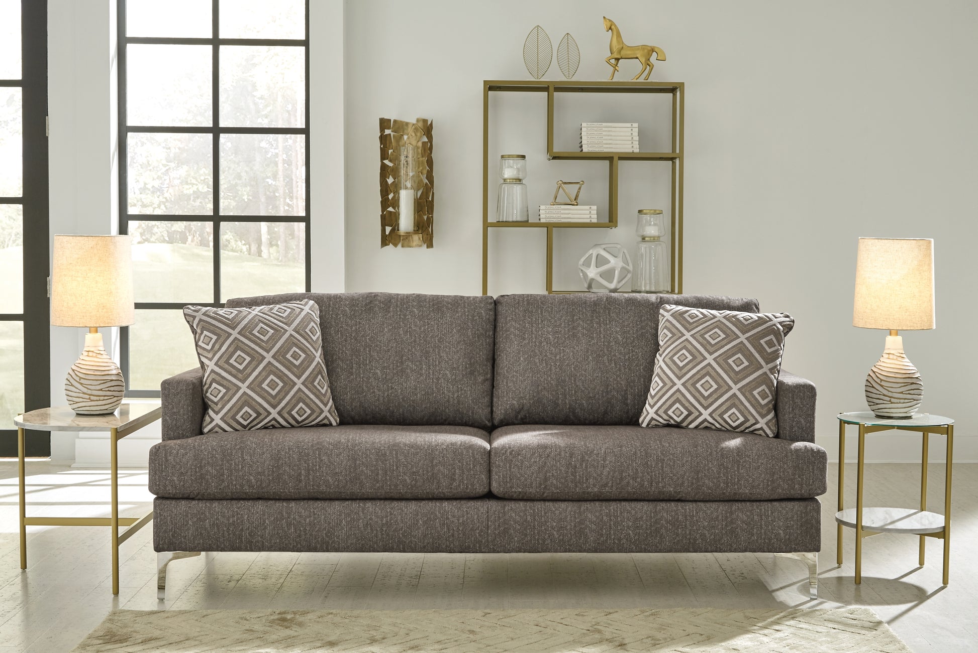 Haines Furniture Outlet - Ashley Furniture - Arcola Living Room - RTA Sofa / Java - 82604S1