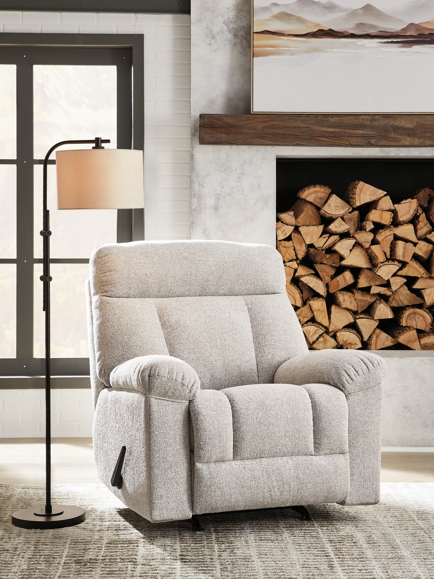 Haines Furniture Outlet - Ashley Furniture - Hoyne Park Living Room - Rocker Recliner / Cobble Stone - PC8281525