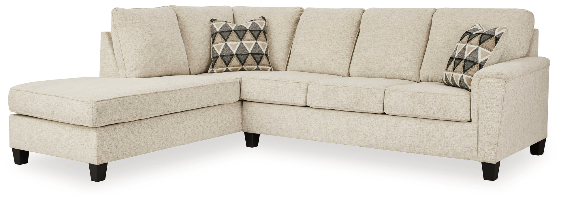 Haines Furniture Outlet - Ashley Furniture - Abinger Sectional - RAF 2-Piece Sleeper Sectional with Chaise / Natural - 83904S3
