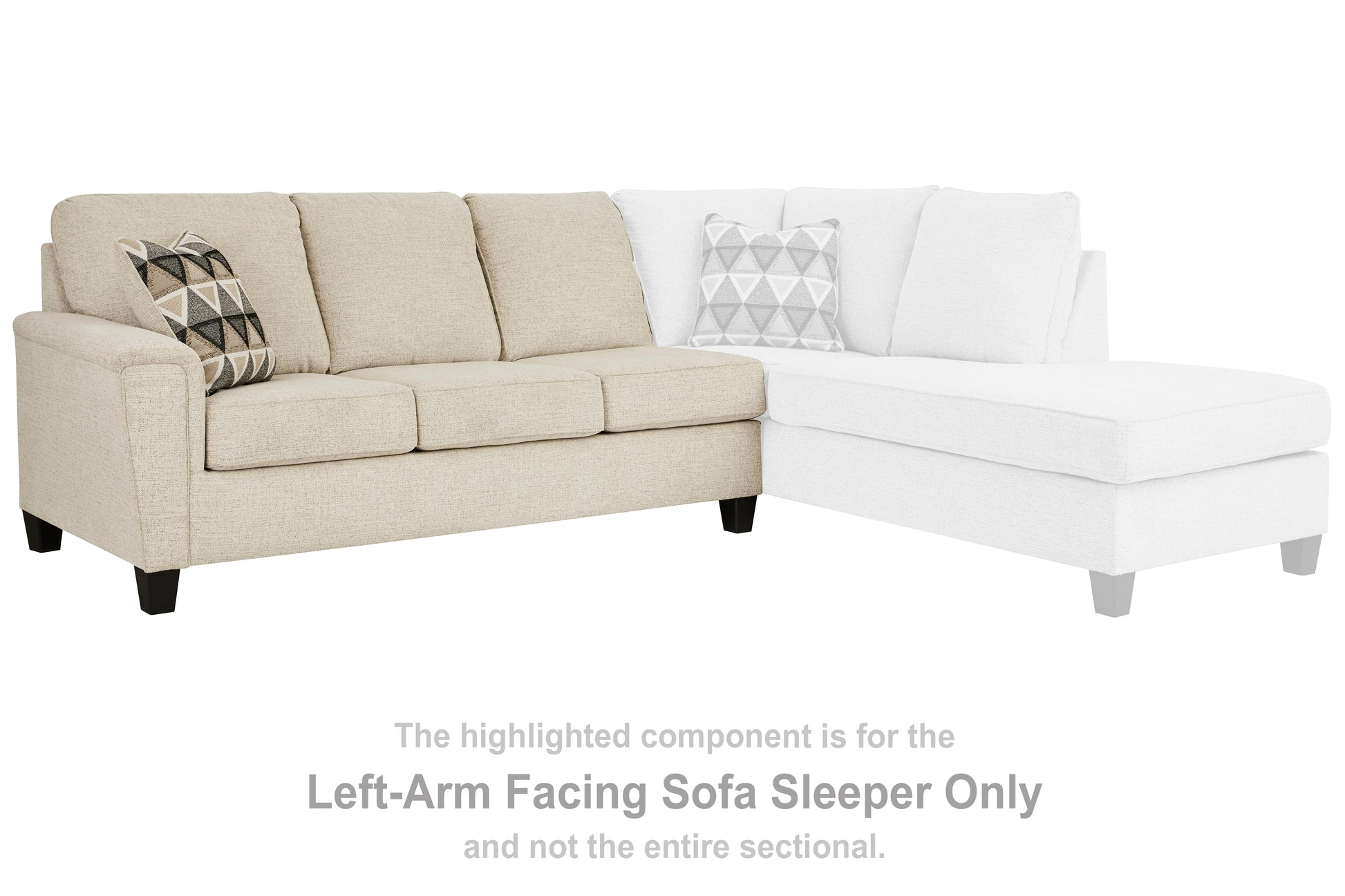 Haines Furniture Outlet - Ashley Furniture - Abinger Sectional - LAF Sofa Sleeper / Natural - 8390469