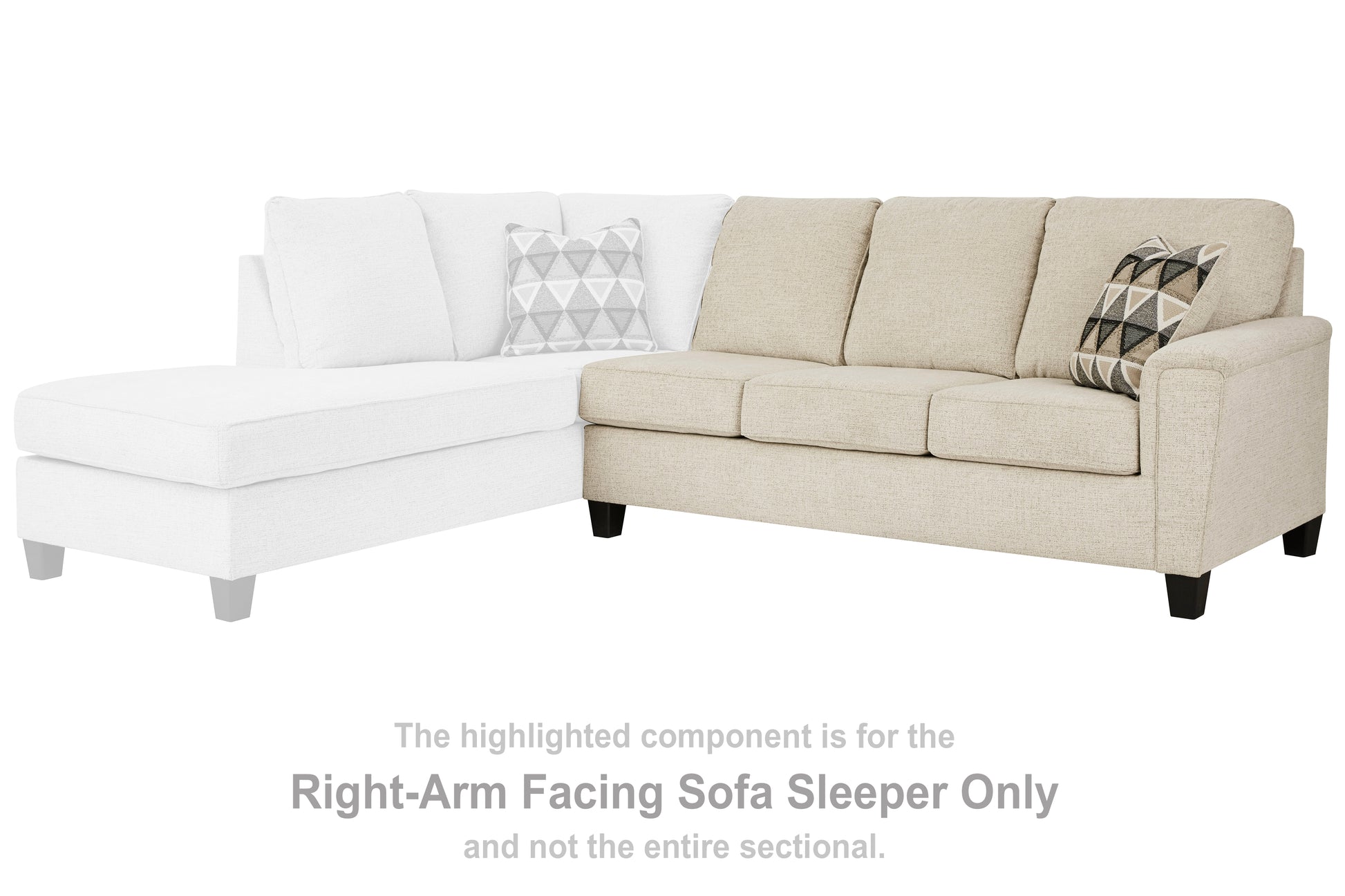 Haines Furniture Outlet - Ashley Furniture - Abinger Sectional - RAF Sofa Sleeper / Natural - 8390470