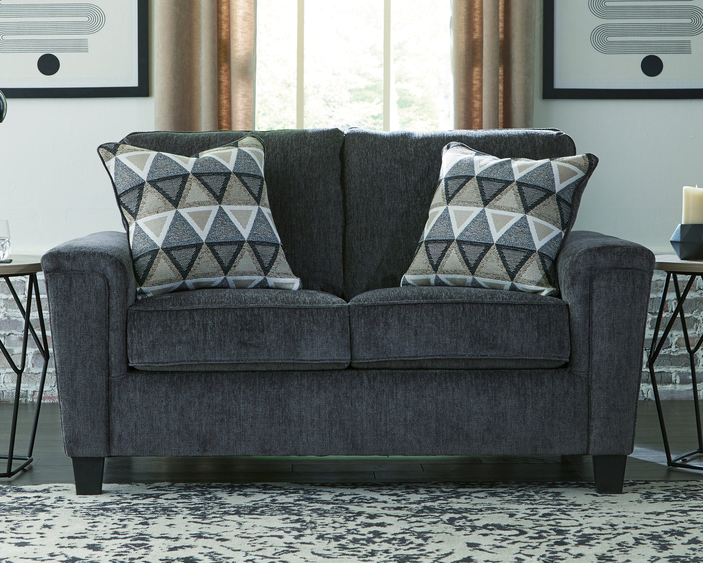 Haines Furniture Outlet - Ashley Furniture - Abinger Living Room - Loveseat / Smoke - 8390535