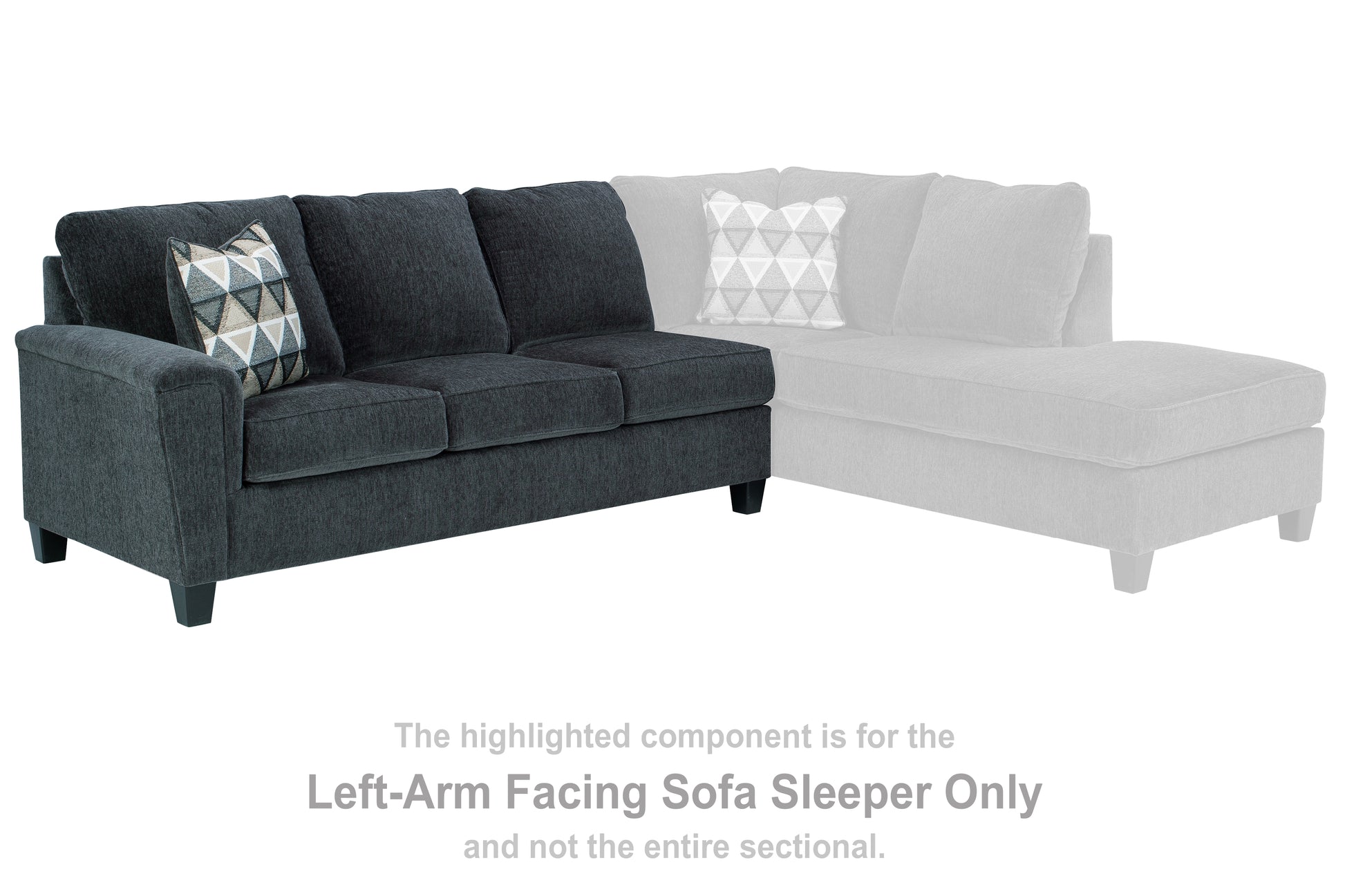 Haines Furniture Outlet - Ashley Furniture - Abinger Sectional - LAF Sofa Sleeper / Smoke - 8390569
