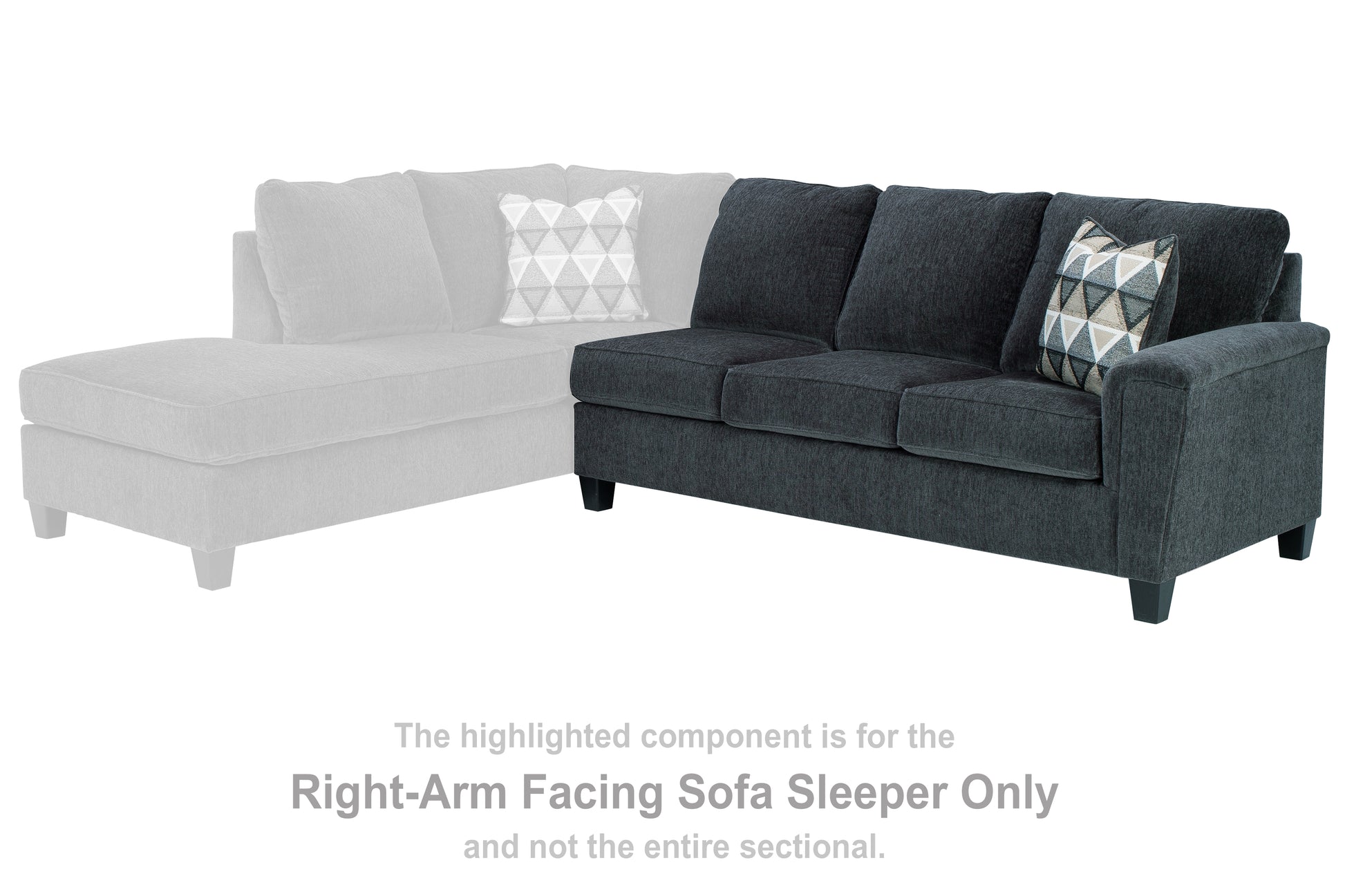 Haines Furniture Outlet - Ashley Furniture - Abinger Sectional - RAF Sofa Sleeper / Smoke - 8390570