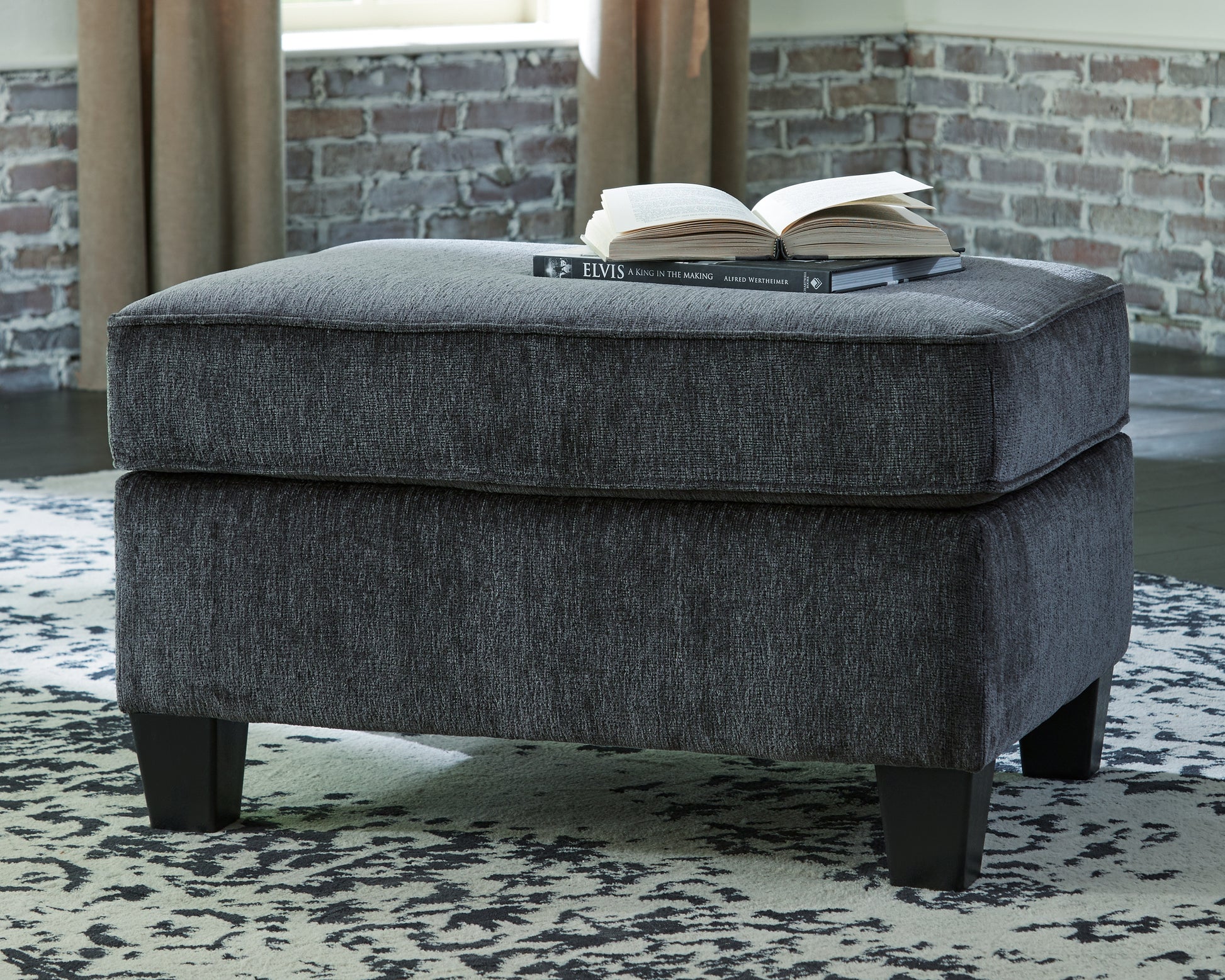 Haines Furniture Outlet - Ashley Furniture - Abinger Living Room - Ottoman / Smoke - 8390514