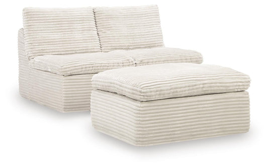Haines Furniture Outlet - Ashley Furniture - Fannin Sectional - 2 Armless Chairs w/Otto (3/CN) - PC8430431