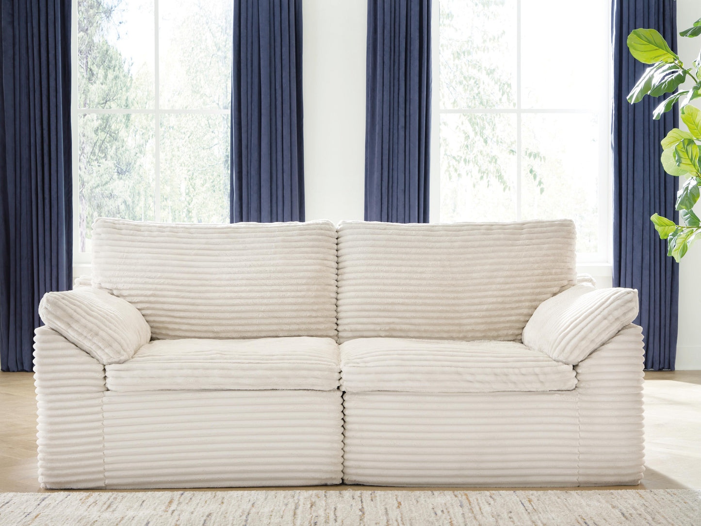 Haines Furniture Outlet - Ashley Furniture - Fannin Sectional - LAF/RAF Corner Chair (Set of 2) / Ivory - PC8430451