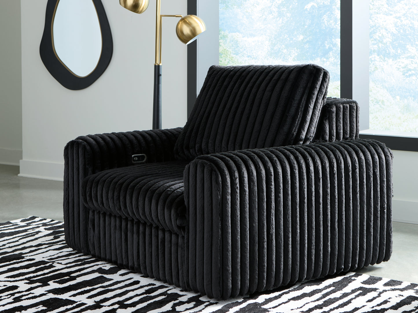 Haines Furniture Outlet - Ashley Furniture - HamlinBay Living Room - Power Gliding Chaise / Onyx - PC8680315P