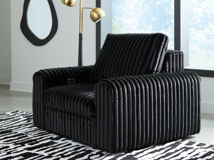 Haines Furniture Outlet - Ashley Furniture - HamlinBay Living Room - Power Gliding Chaise / Onyx - PC8680315P