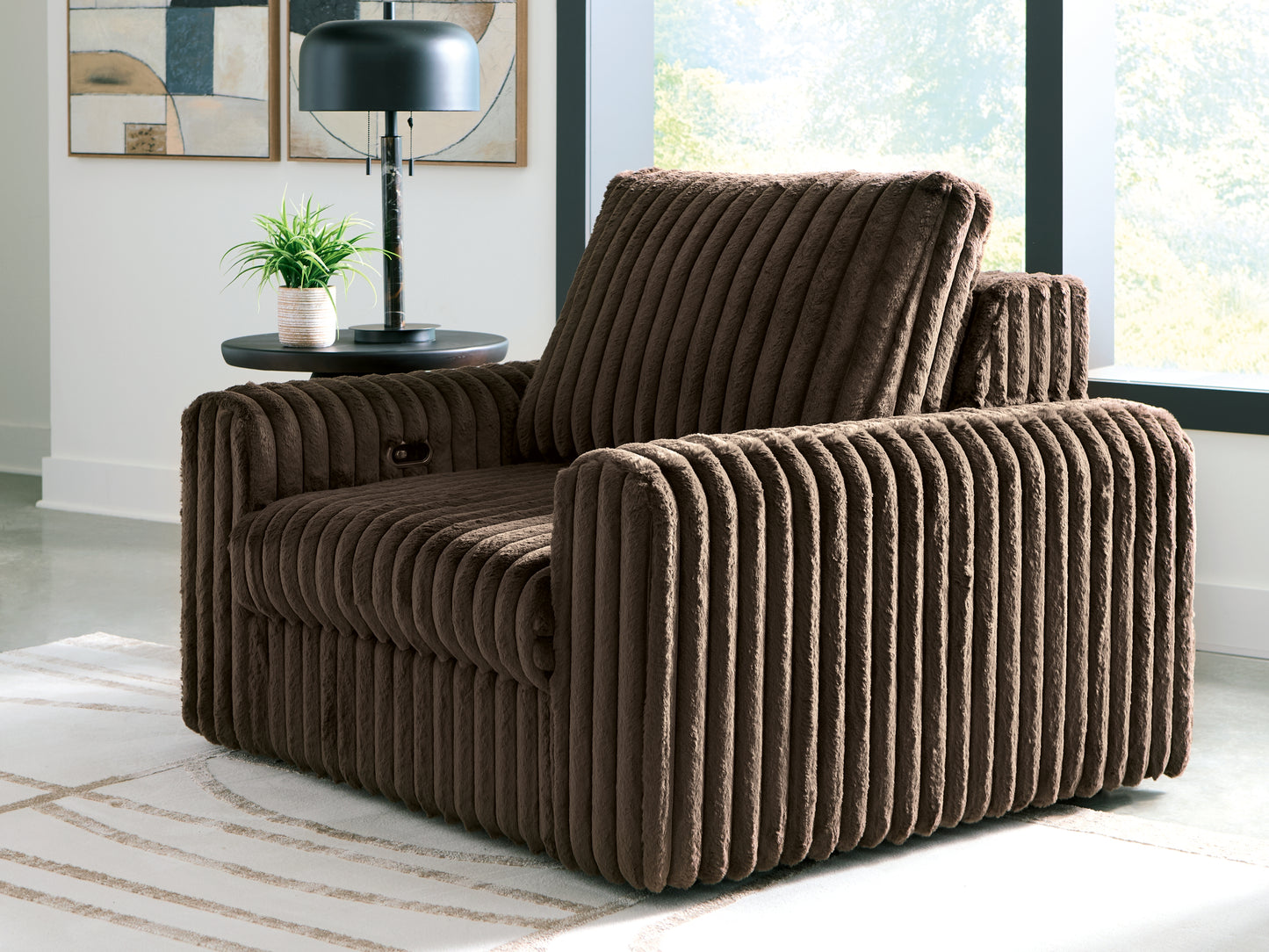 Haines Furniture Outlet - Ashley Furniture - HamlinBay Living Room - Power Gliding Chaise / Chocolate - PC8680415P