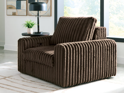 Haines Furniture Outlet - Ashley Furniture - HamlinBay Living Room - Power Gliding Chaise / Chocolate - PC8680415P