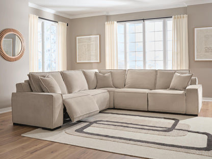 Haines Furniture Outlet - Ashley Furniture - Carceri Sectional - 5-Piece Power Sectional Reclining Sofa / Cashmere - 87003S4