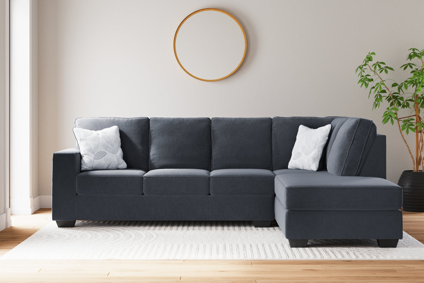 Haines Furniture Outlet - Ashley Furniture - Altari Sectional - LAF 2-Piece Sectional with Chaise / Slate - 87213S2