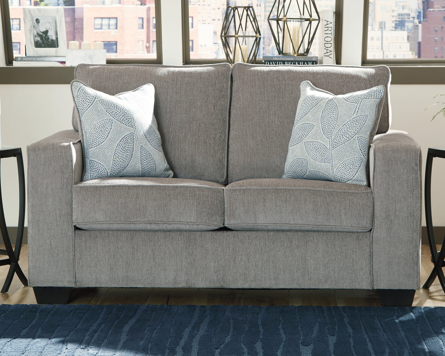 Haines Furniture Outlet - Ashley Furniture - Altari Living Room - Loveseat / Alloy - 8721435