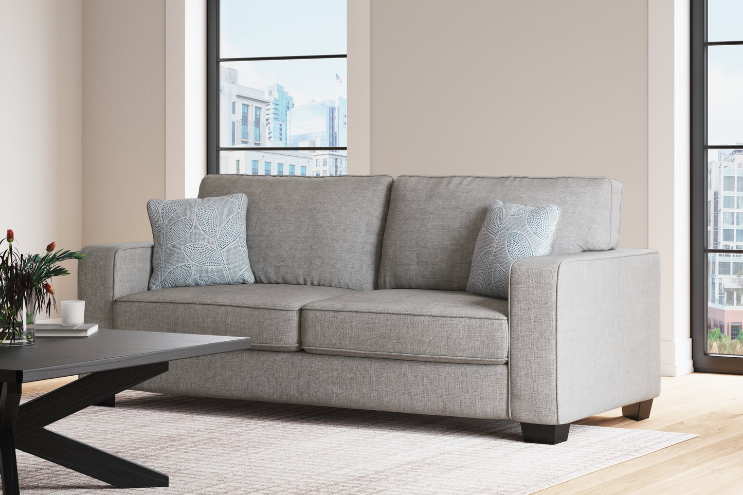 Haines Furniture Outlet - Ashley Furniture - Altari Living Room - Sofa / Alloy - 8721438
