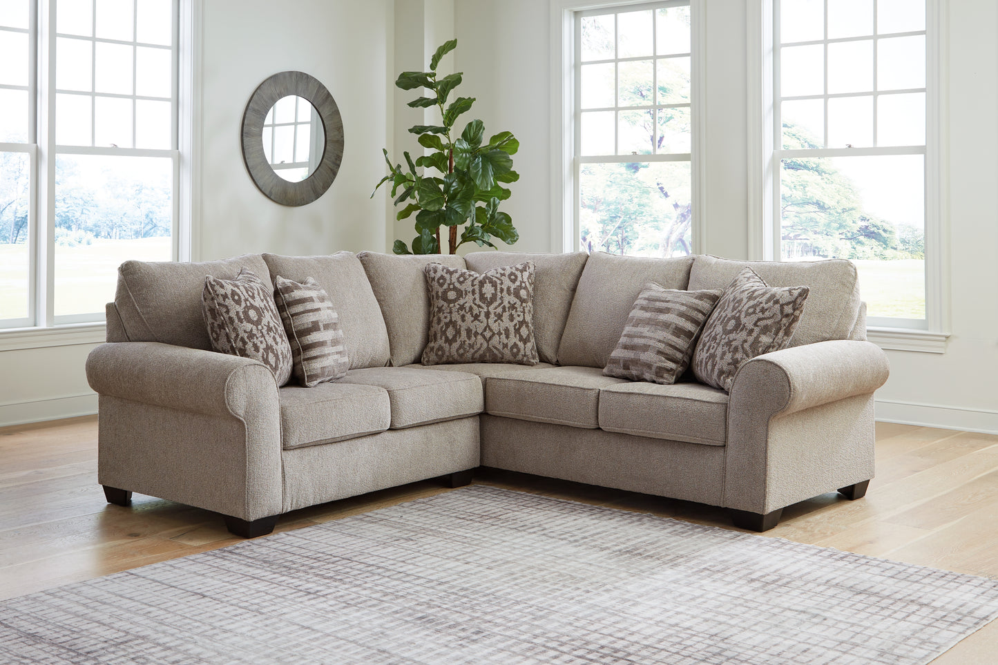 Haines Furniture Outlet - Ashley Furniture - Claireah Sectional - RAF 2-Piece Sectional / Umber - 90603S2