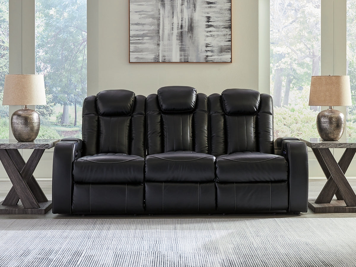 Haines Furniture Outlet - Ashley Furniture - Caveman Den Living Room - PWR REC Sofa with ADJ Headrest / Midnight - 9070315