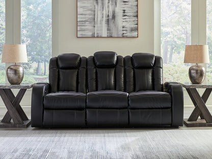 Haines Furniture Outlet - Ashley Furniture - Caveman Den Living Room - PWR REC Sofa with ADJ Headrest / Midnight - 9070315