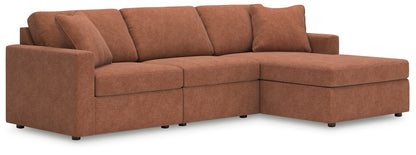 Haines Furniture Outlet - Ashley Furniture - Modmax Sectional - RAF 3-Piece Sectional with Chaise / Spice - 92102S18