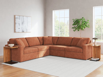Haines Furniture Outlet - Ashley Furniture - Modmax Sectional - RAF 5-Piece Sectional / Spice - 92102S6