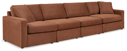 Haines Furniture Outlet - Ashley Furniture - Modmax Sectional - RAF 4-Piece Sectional / Spice - 92102S10