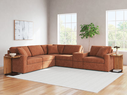 Haines Furniture Outlet - Ashley Furniture - Modmax Sectional - RAF 6-Piece Sectional / Spice - 92102S7