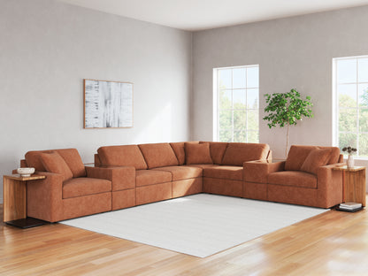 Haines Furniture Outlet - Ashley Furniture - Modmax Sectional - RAF 8-Piece Sectional / Spice - 92102S11