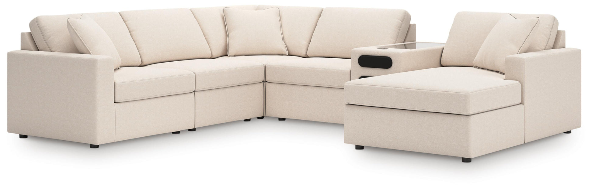Haines Furniture Outlet - Ashley Furniture - Modmax 6-Piece Sectional with Audio System and Chaise - RAF 6-Piece Sectional with Audio System and Chaise - 92103S51