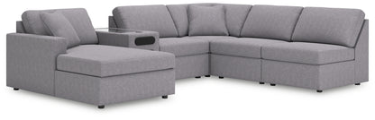 Haines Furniture Outlet - Ashley Furniture - Modmax Sectional - RAF 6-Piece Sectional with Chaise / Granite - 92104S24