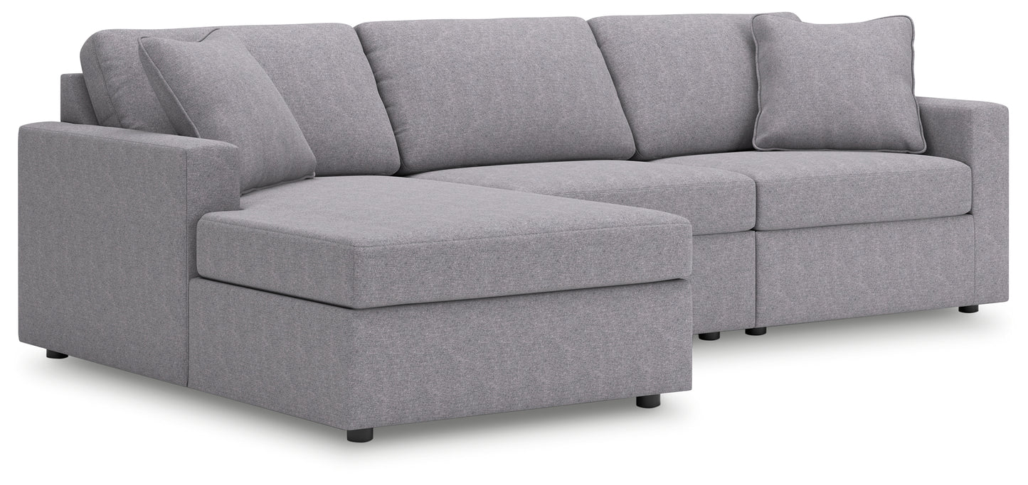 Haines Furniture Outlet - Ashley Furniture - Modmax Sectional - RAF 3-Piece Sectional with Chaise / Granite - 92104S17