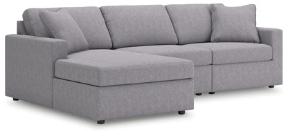 Haines Furniture Outlet - Ashley Furniture - Modmax Sectional - RAF 3-Piece Sectional with Chaise / Granite - 92104S17