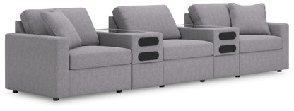 Haines Furniture Outlet - Ashley Furniture - Modmax Sectional - RAF 5-Piece Sectional / Granite - 92104S15