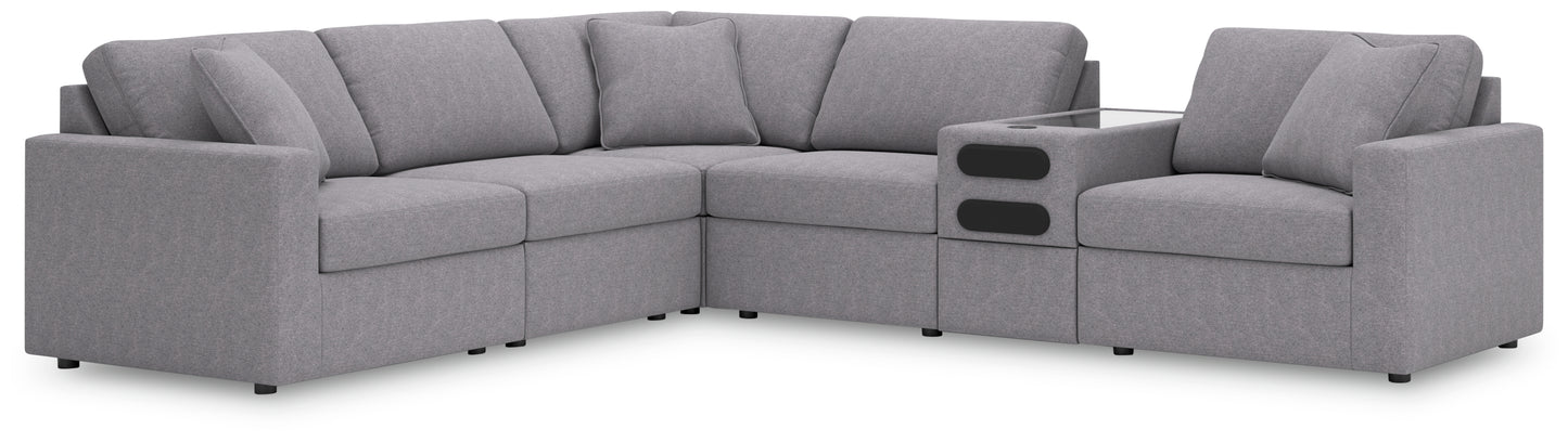 Haines Furniture Outlet - Ashley Furniture - Modmax Sectional - RAF 6-Piece Sectional / Granite - 92104S14