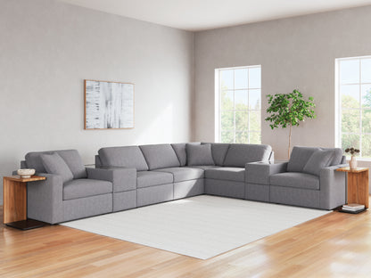 Haines Furniture Outlet - Ashley Furniture - Modmax Sectional - RAF 8-Piece Sectional / Granite - 92104S11