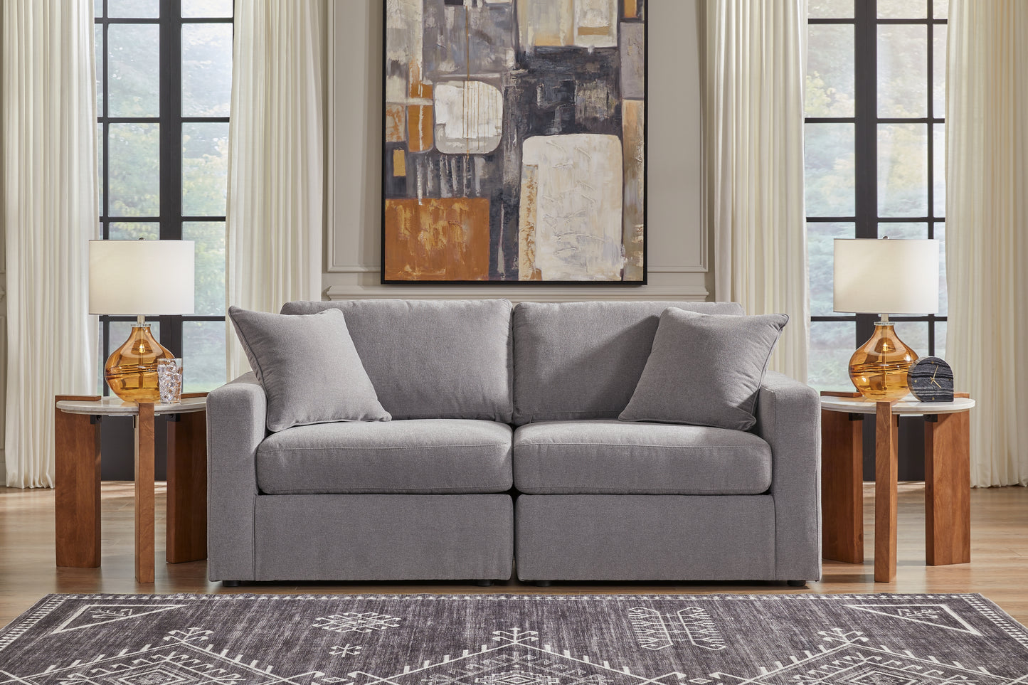 Haines Furniture Outlet - Ashley Furniture - Modmax Sectional - RAF 2-Piece Sectional / Granite - 92104S1