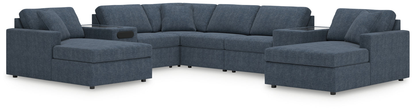 Haines Furniture Outlet - Ashley Furniture - Modmax Sectional - RAF 8-Piece Sectional with Chaise / Ink - 92121S31