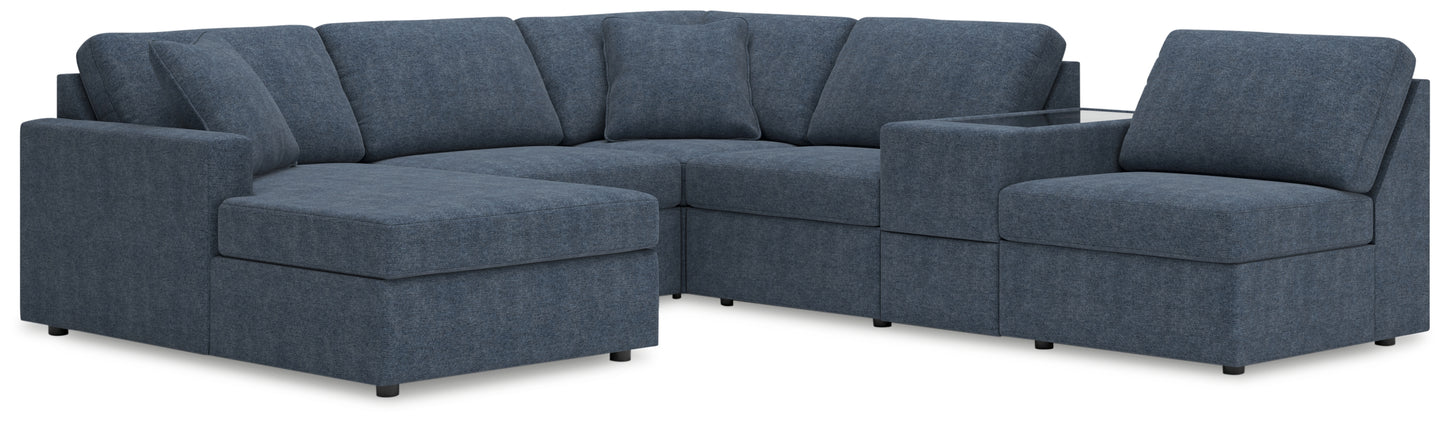 Haines Furniture Outlet - Ashley Furniture - Modmax Sectional - RAF 6-Piece Sectional with Chaise / Ink - 92121S21