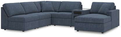Haines Furniture Outlet - Ashley Furniture - Modmax Sectional - 6-Piece Sectional with Chaise and Audio Console / Ink - 92121S25