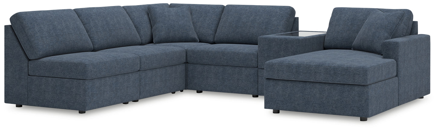 Haines Furniture Outlet - Ashley Furniture - Modmax Sectional - 6-Piece Sectional with Chaise and Storage Console / Ink - 92121S22