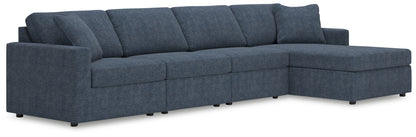 Haines Furniture Outlet - Ashley Furniture - Modmax Sectional - RAF 4-Piece Sectional with Chaise / Ink - 92121S27