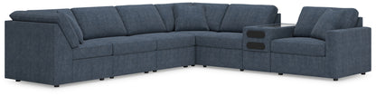 Haines Furniture Outlet - Ashley Furniture - Modmax Sectional - 7-Piece Sectional with Audio Console / Ink - 92121S34