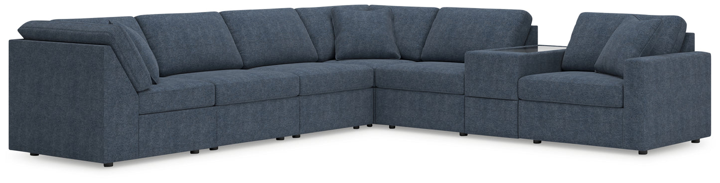 Haines Furniture Outlet - Ashley Furniture - Modmax Sectional - 7-Piece Sectional with Storage Console / Ink - 92121S32