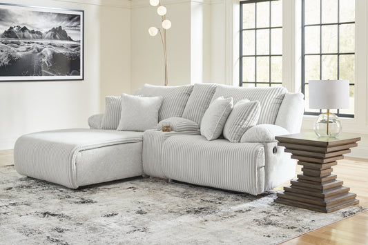 Haines Furniture Outlet - Ashley Furniture - Top Tier Sectional - 3-Piece Sectional Chofa / Alloy - 92706S10