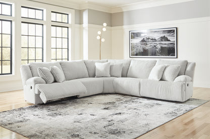 Haines Furniture Outlet - Ashley Furniture - Top Tier Sectional - 5-Piece Reclining Sectional / Alloy - 92706S3