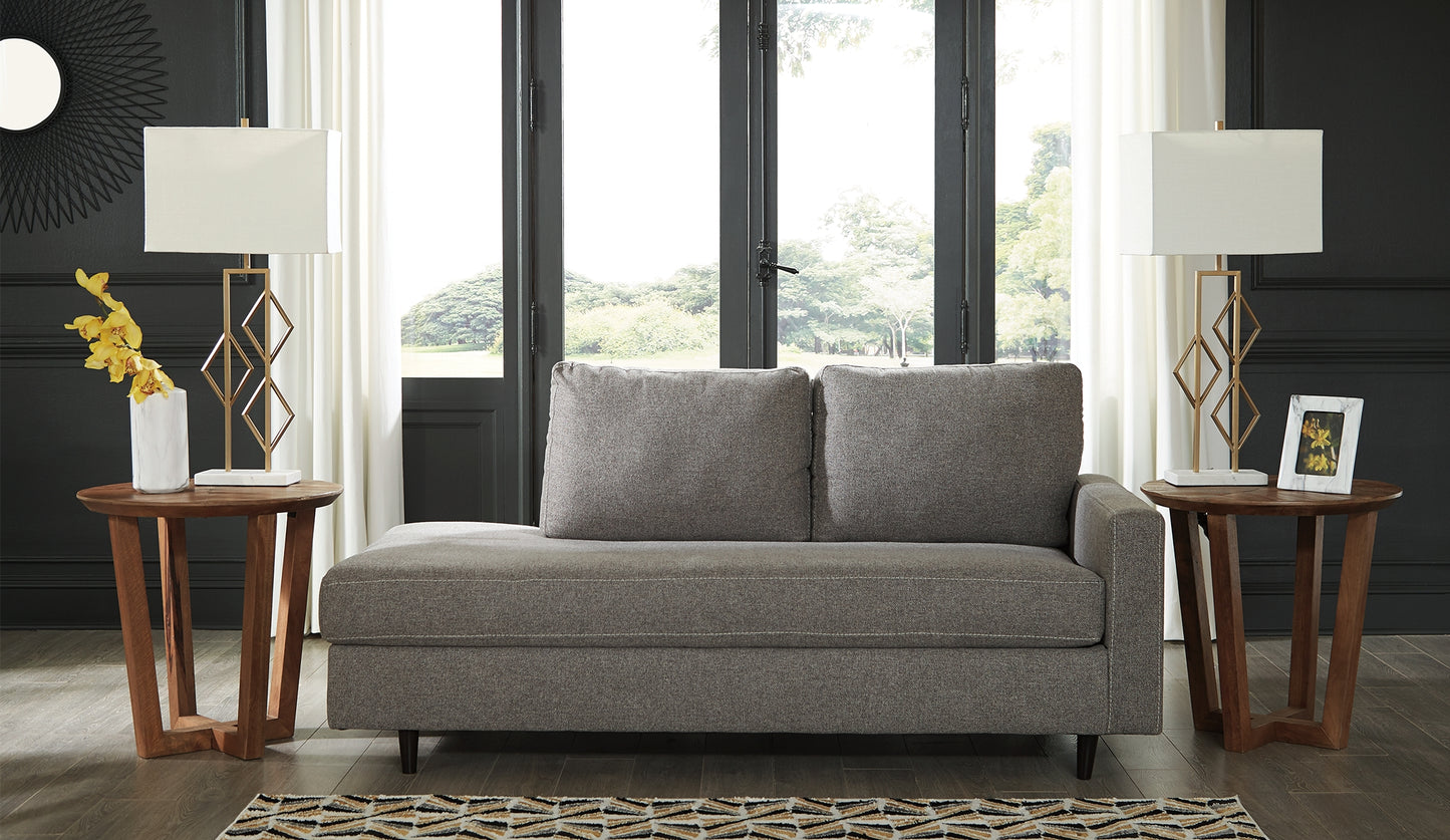 Haines Furniture Outlet - Ashley Furniture - Lyman Living Room - RAF Corner Chaise / Graphite - 9330317