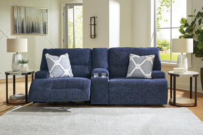 Haines Furniture Outlet - Ashley Furniture - Acklen Place Sectional - 3-Piece Sectional / Navy - 93607S10