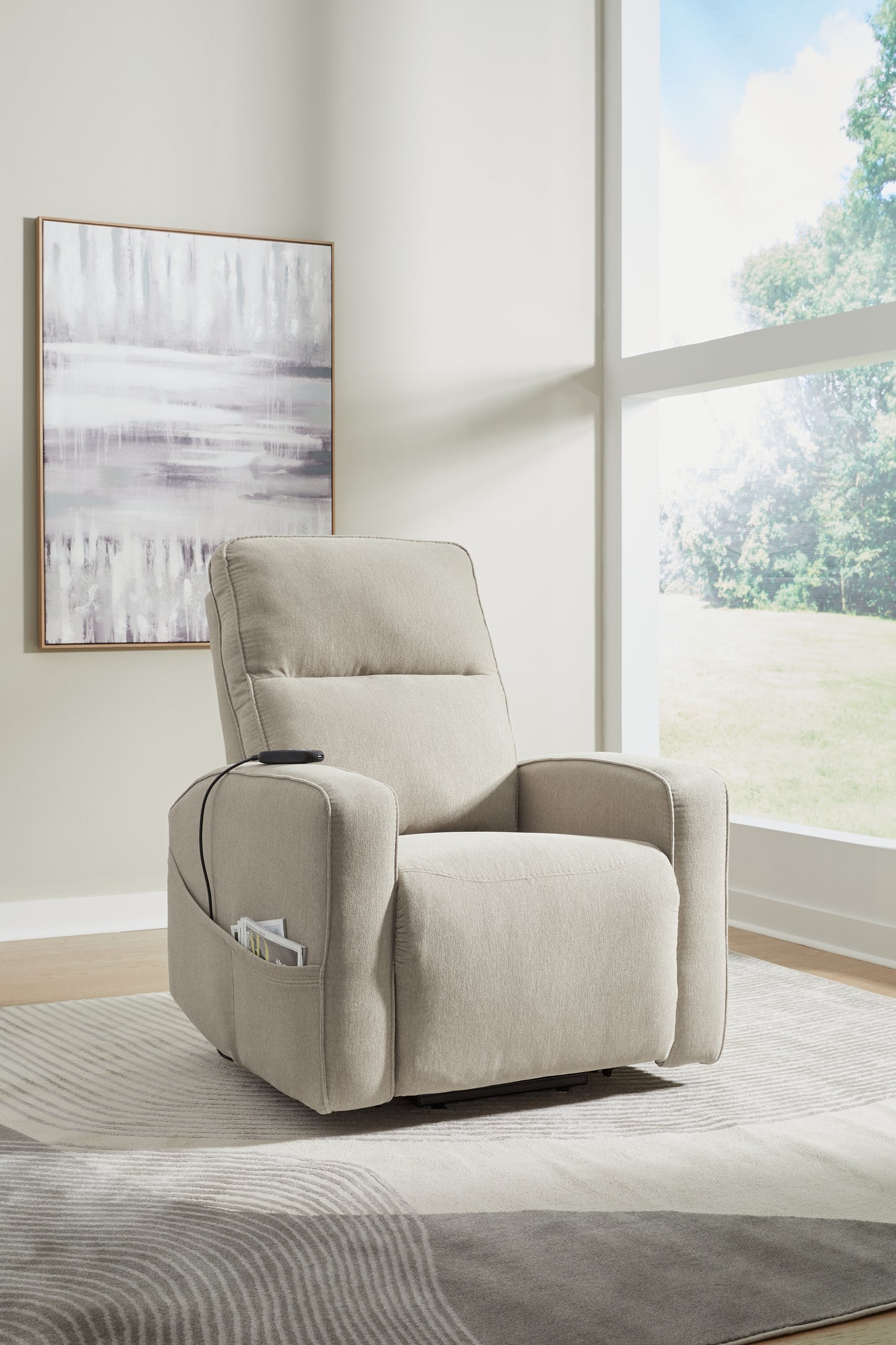 Haines Furniture Outlet - Ashley Furniture - Starganza Living Room - Power Lift Recliner / Smoke - 9370512